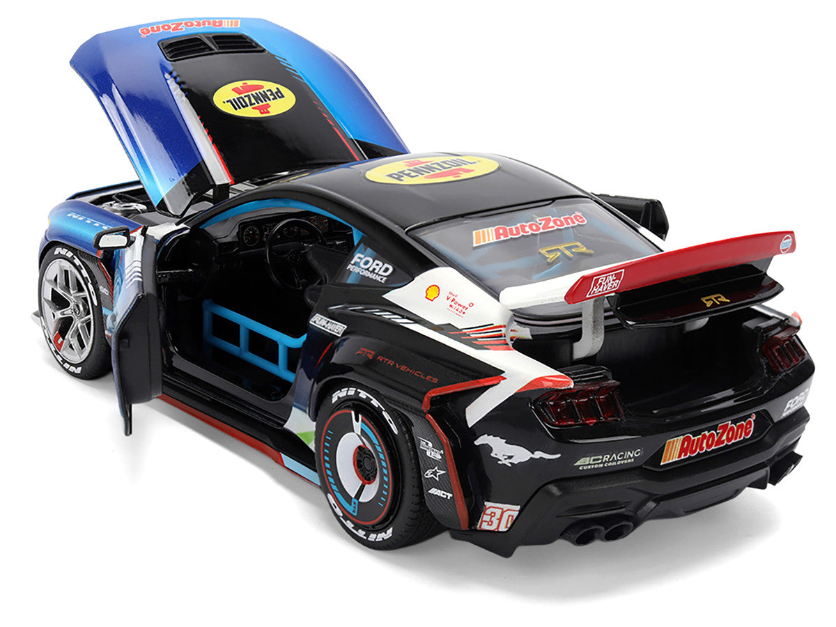Ford Mustang RTR #130 James Deane "AutoZone" "Formula Drift PRO Championship" (2025) with Lights "RTR Vehicles" Series 1/24 Diecast Model Car by Jada LuxuryLifeWay Online Store