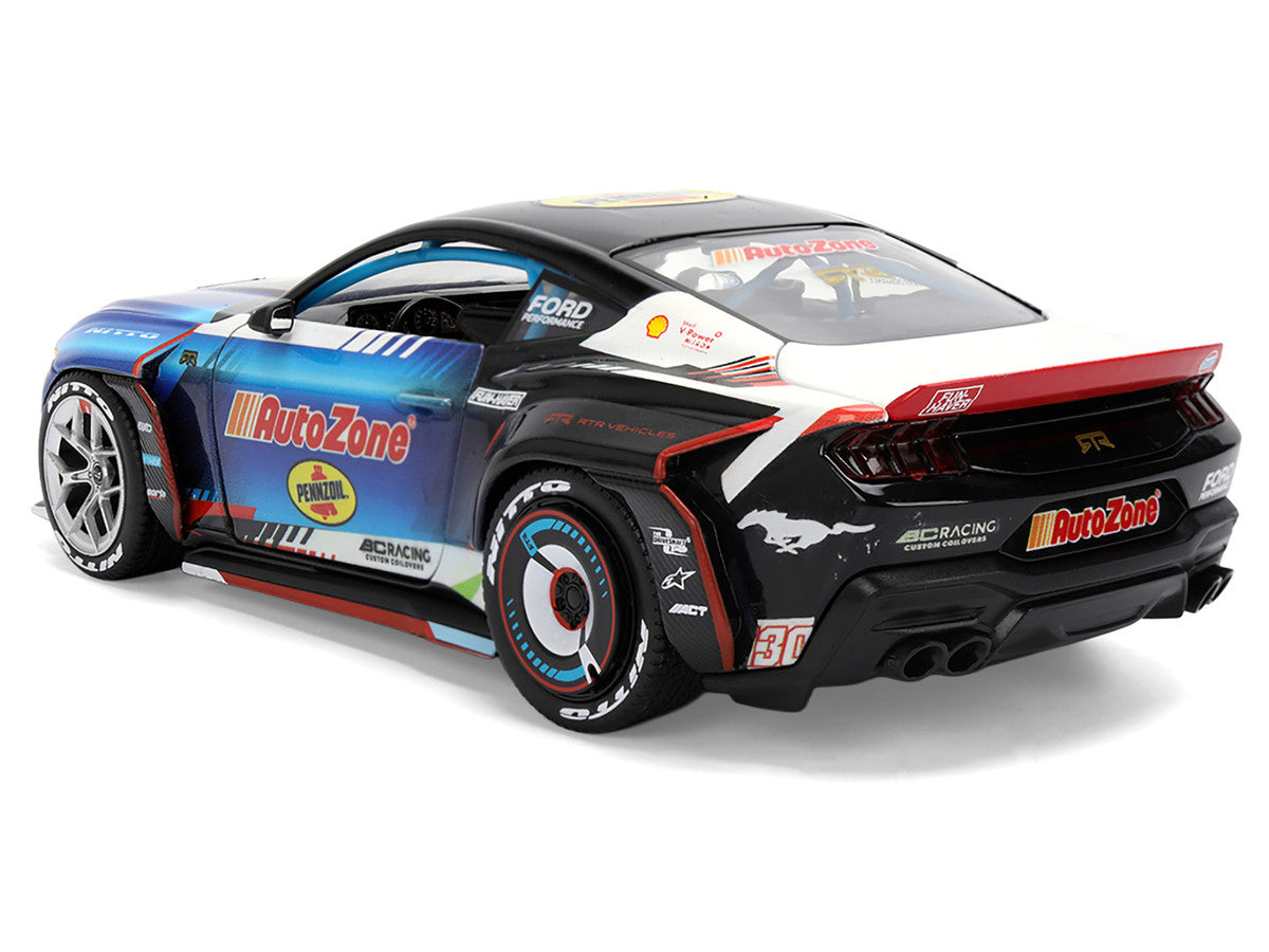 Ford Mustang RTR #130 James Deane "AutoZone" "Formula Drift PRO Championship" (2025) with Lights "RTR Vehicles" Series 1/24 Diecast Model Car by Jada LuxuryLifeWay Online Store