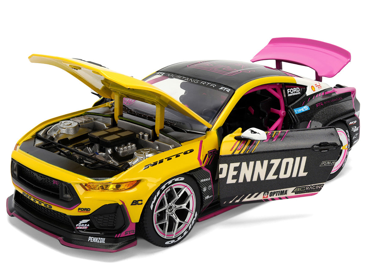 Ford Mustang RTR #213 Ben Hobson "Pennzoil" "Formula Drift PRO Championship" (2025) with Lights "RTR Vehicles" Series 1/24 Diecast Model Car by Jada LuxuryLifeWay Online Store