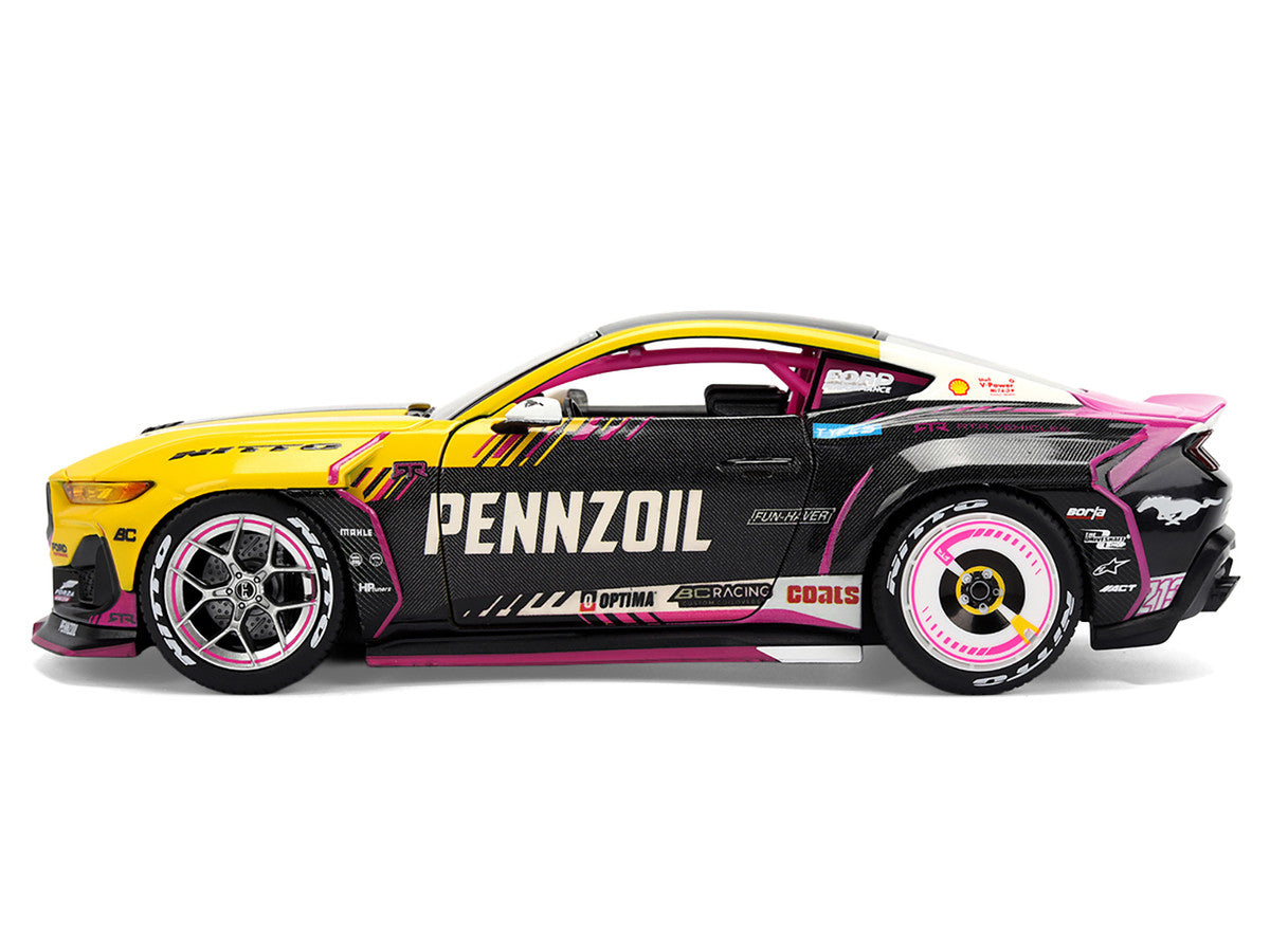 Ford Mustang RTR #213 Ben Hobson "Pennzoil" "Formula Drift PRO Championship" (2025) with Lights "RTR Vehicles" Series 1/24 Diecast Model Car by Jada LuxuryLifeWay Online Store