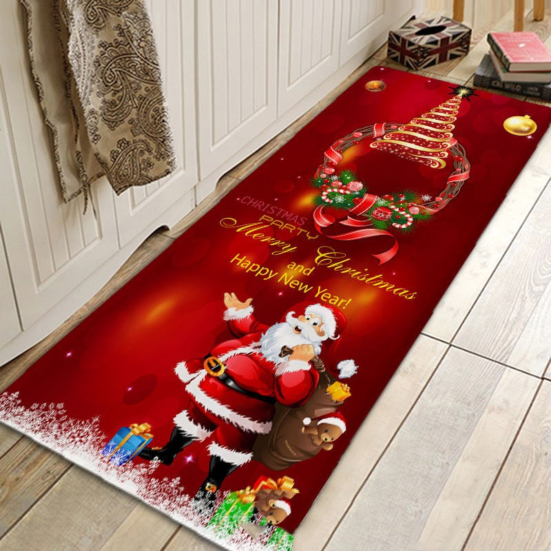 Santa Claus Flannel Absorbent Floor Mat