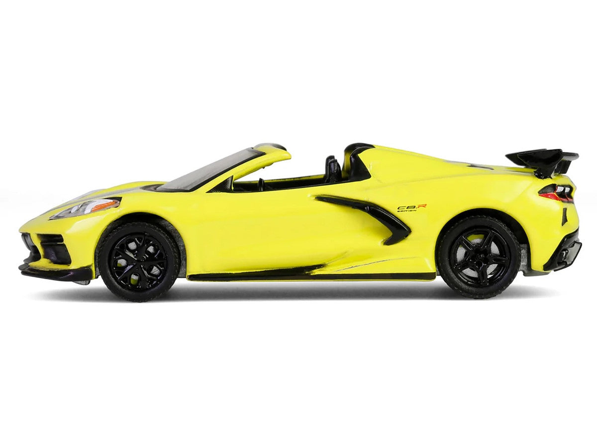 2022 Chevrolet Corvette C8.R Convertible Yellow with Silver Stripes "Barrett-Jackson" Series 15 1/64 Diecast Model Car by Greenlight LuxuryLifeWay Online Store