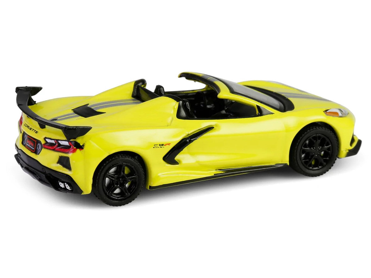 2022 Chevrolet Corvette C8.R Convertible Yellow with Silver Stripes "Barrett-Jackson" Series 15 1/64 Diecast Model Car by Greenlight LuxuryLifeWay Online Store