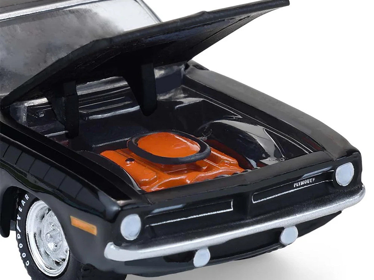 1970 Plymouth 'Cuda AAR Black with Gray Stripes "Barrett-Jackson" Series 16 1/64 Diecast Model Car by Greenlight LuxuryLifeWay Online Store