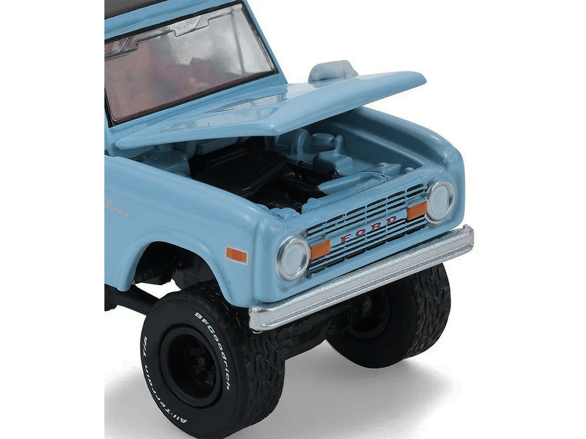 1972 Ford Bronco Custom SUV Light Blue with Black Top "Barrett-Jackson" Series 16 1/64 Diecast Model Car by Greenlight LuxuryLifeWay Online Store