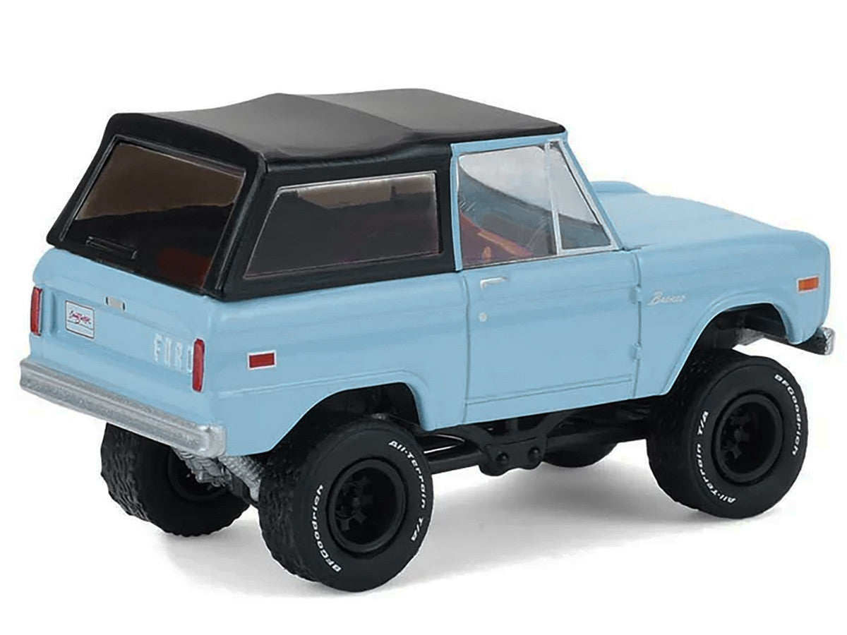 1972 Ford Bronco Custom SUV Light Blue with Black Top "Barrett-Jackson" Series 16 1/64 Diecast Model Car by Greenlight LuxuryLifeWay Online Store