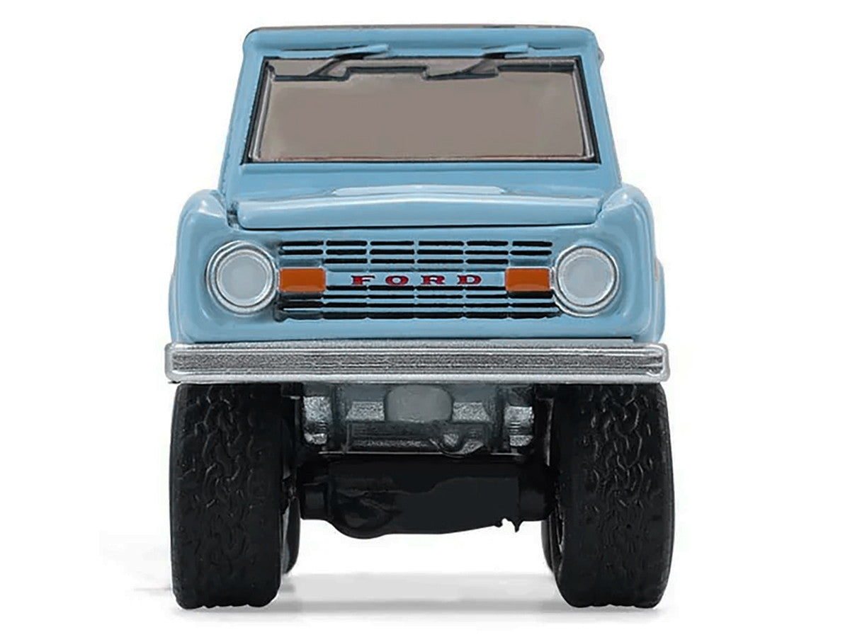 1972 Ford Bronco Custom SUV Light Blue with Black Top "Barrett-Jackson" Series 16 1/64 Diecast Model Car by Greenlight LuxuryLifeWay Online Store