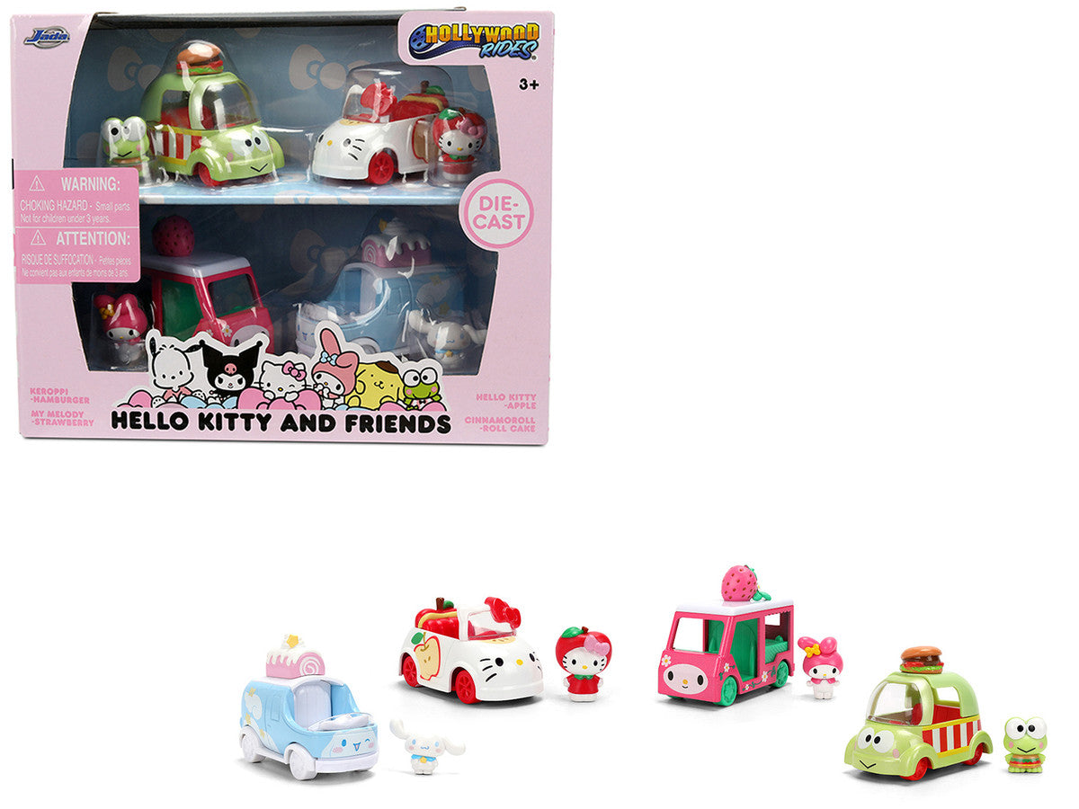"Hello Kitty and Friends" Set of 4 Diecast Figures and Cars "Hollywood Rides" Series Diecast models by Jada LuxuryLifeWay Online Store