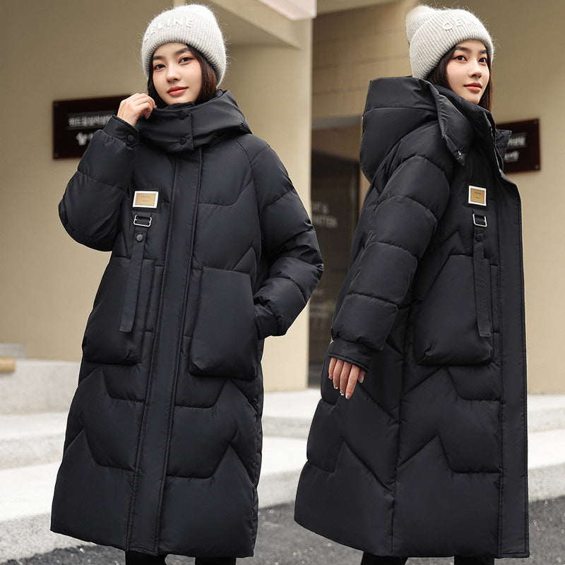 Detachable Hat Women's Mid-length Thickened Women's Coat CJD