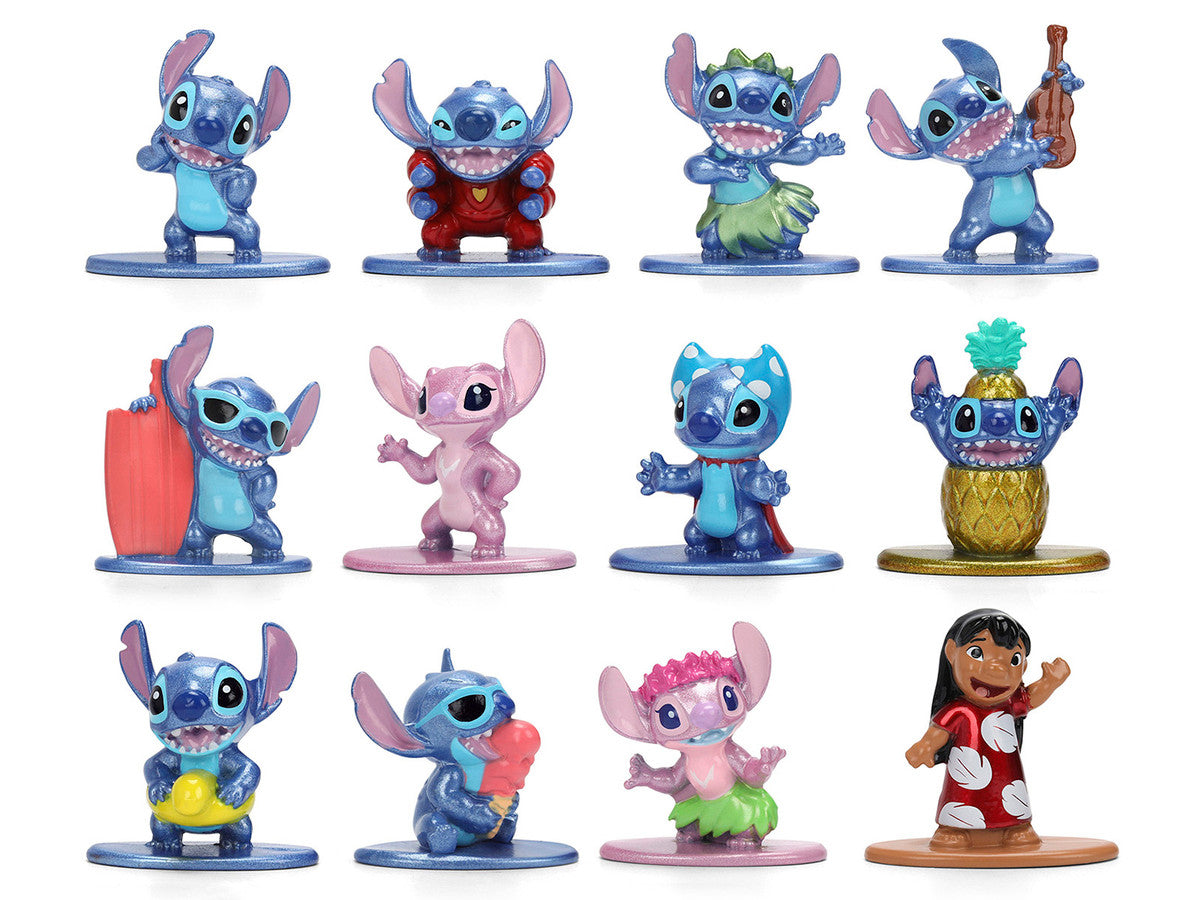 Set of 12 Diecast Figures "Disney's Stitch" Franchise "Nano Metalfigs" Series Diecast models by Jada LuxuryLifeWay Online Store