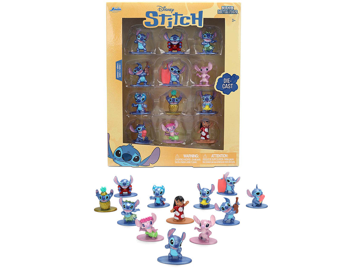 Set of 12 Diecast Figures "Disney's Stitch" Franchise "Nano Metalfigs" Series Diecast models by Jada LuxuryLifeWay Online Store
