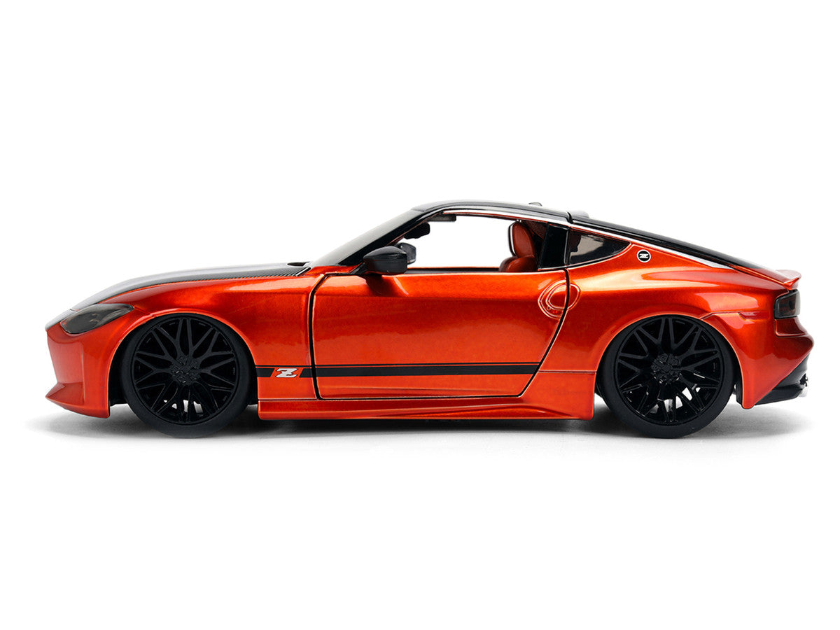 2023 Nissan Z Orange Metallic with Carbon Hood and Black Top "JDM Tuners" Series 1/24 Diecast Model Car by Jada LuxuryLifeWay Online Store