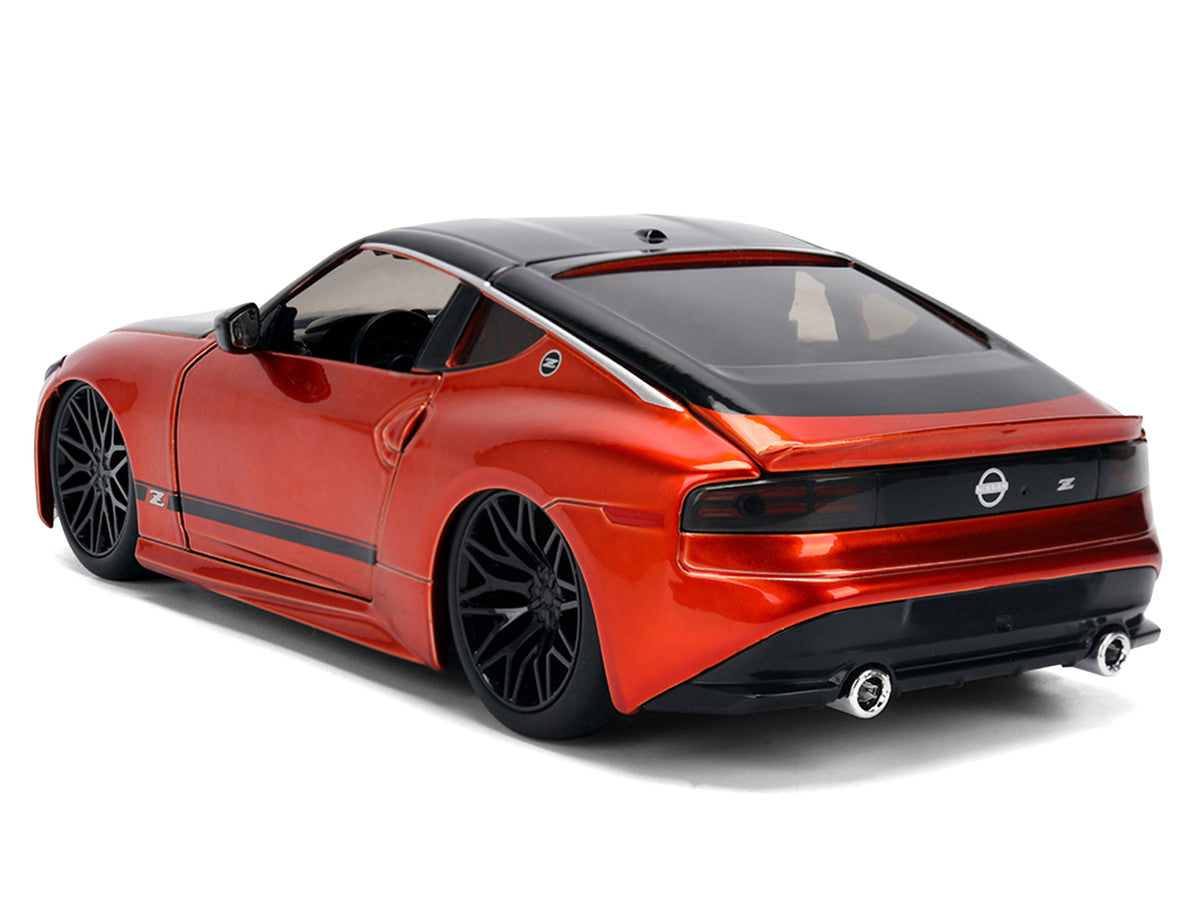 2023 Nissan Z Orange Metallic with Carbon Hood and Black Top "JDM Tuners" Series 1/24 Diecast Model Car by Jada LuxuryLifeWay Online Store