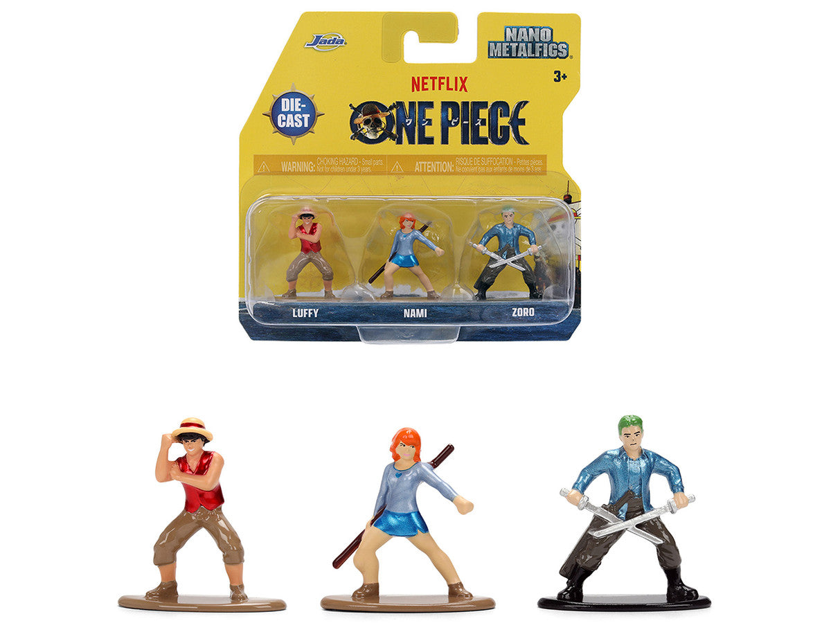 Set of 3 Diecast Figures "One Piece" (2023-Current) TV Series "Nano Metalfigs" Series Diecast Models by Jada LuxuryLifeWay Online Store