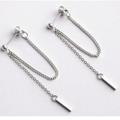 S925 Simple Dangle Chain Earrings LadyShow.Store