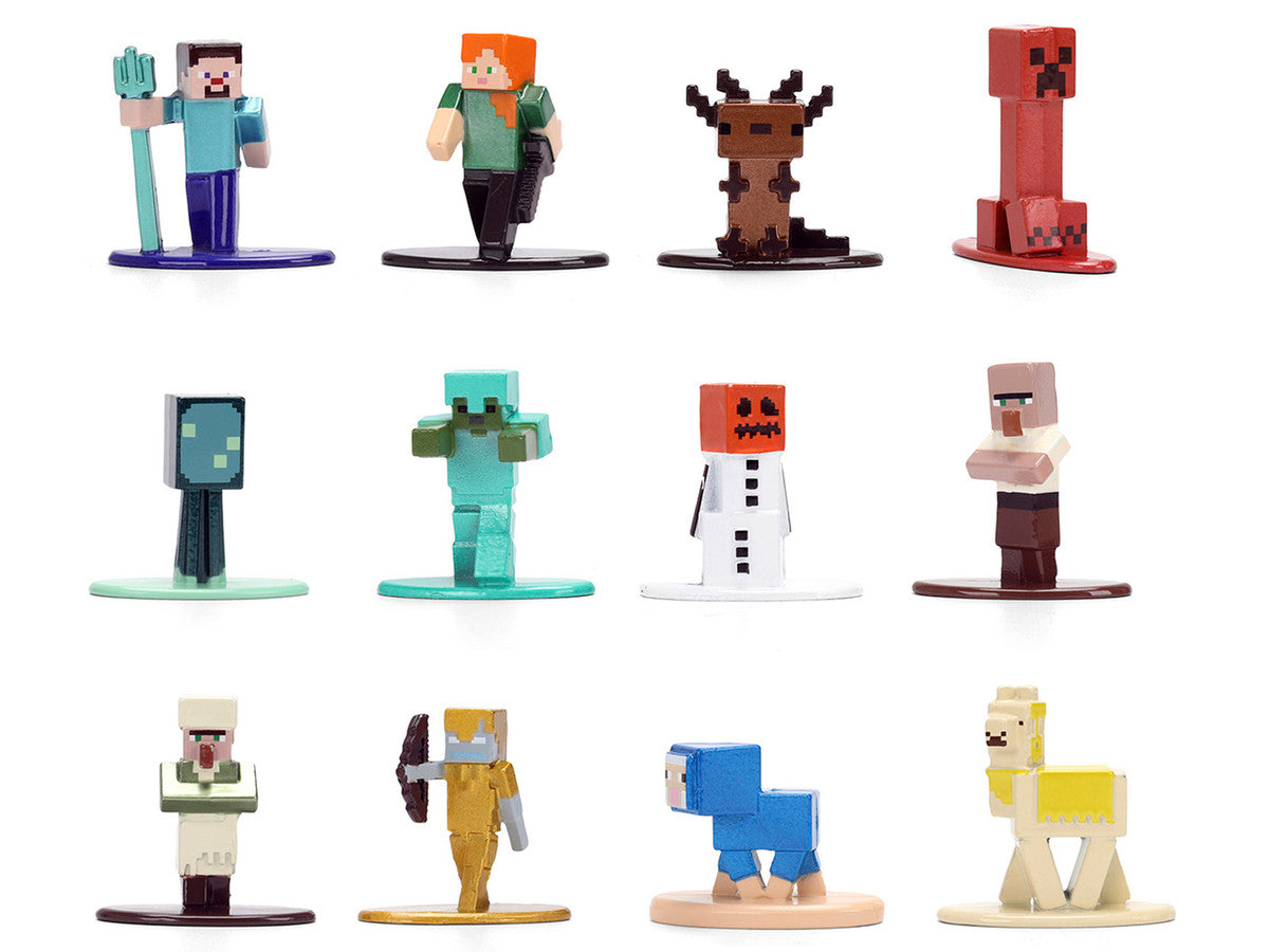 Set of 12 Diecast Figures "Minecraft" Video Game "Nano Metalfigs" Series Diecast Models by Jada LuxuryLifeWay Online Store