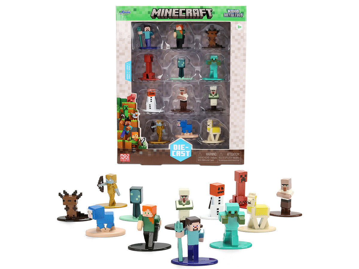 Set of 12 Diecast Figures "Minecraft" Video Game "Nano Metalfigs" Series Diecast Models by Jada LuxuryLifeWay Online Store