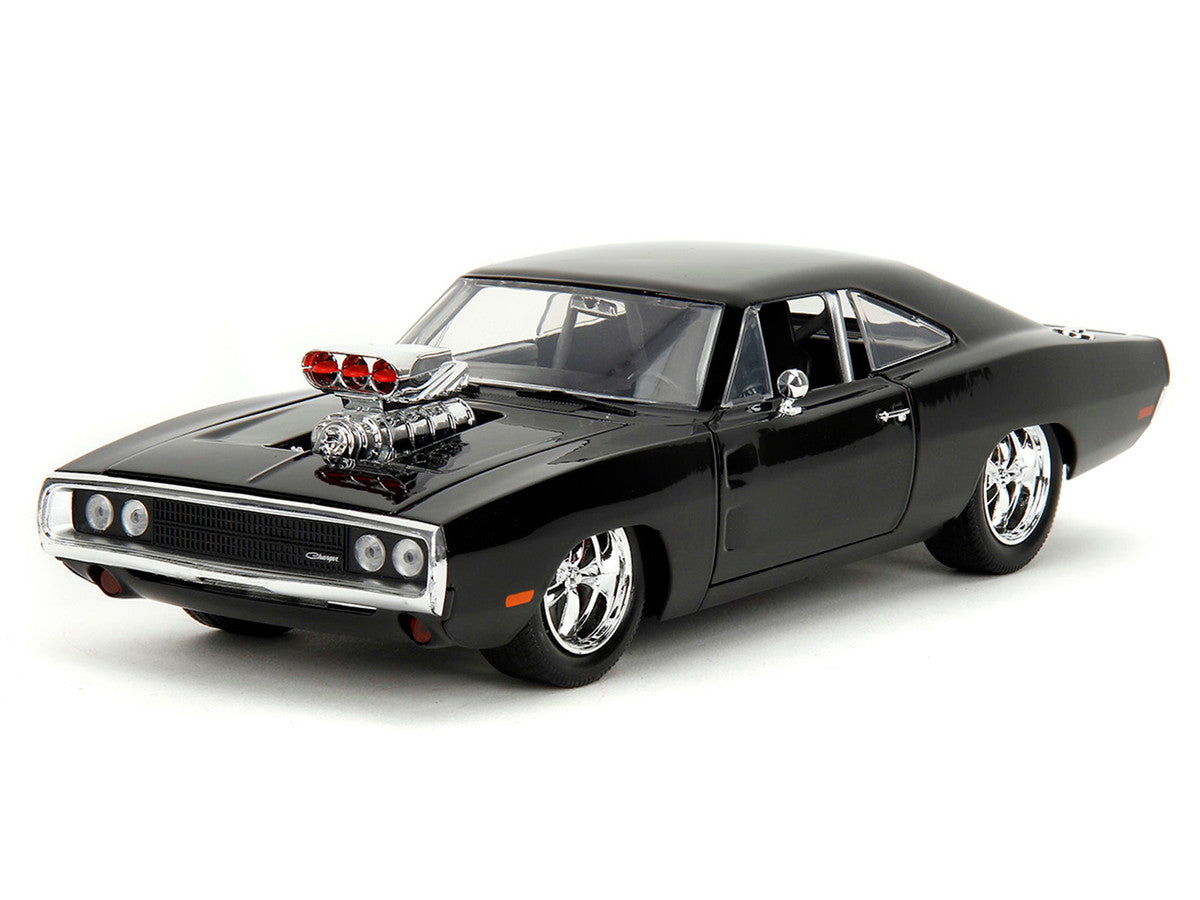 Dom's 1970 Dodge Charger R/T Black and Brian's Toyota Supra Orange with Graphics Set of 2 Cars "Fast & Furious 25th Anniversary" "Fast & Furious" Series 1/24 Diecast Model Cars by Jada LuxuryLifeWay Online Store