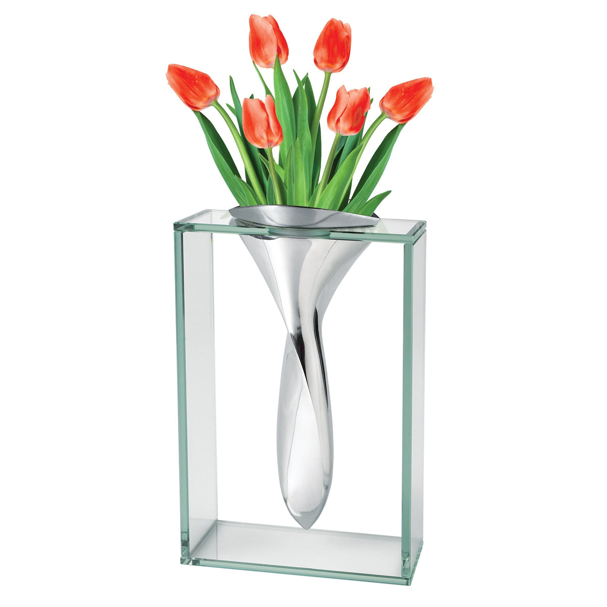 14 Mouth Blown Crystal Non Tarnish Aluminum And Glass Vase LuxuryLifeWay Online Store