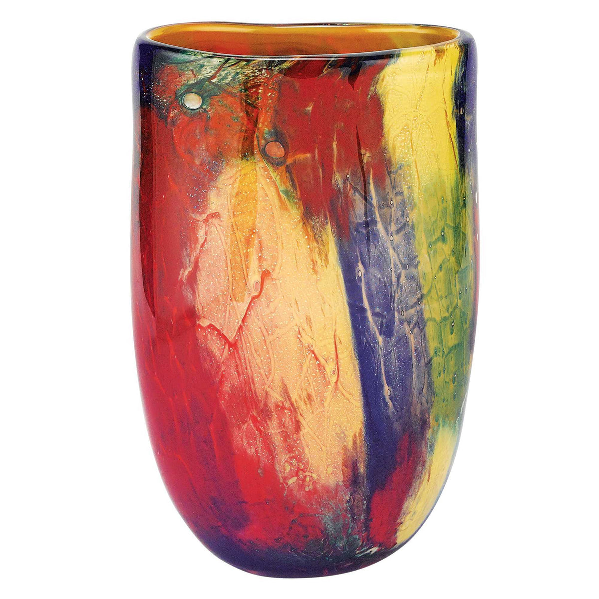 11 Multicolor Art Glass Oval Vase LuxuryLifeWay Online Store