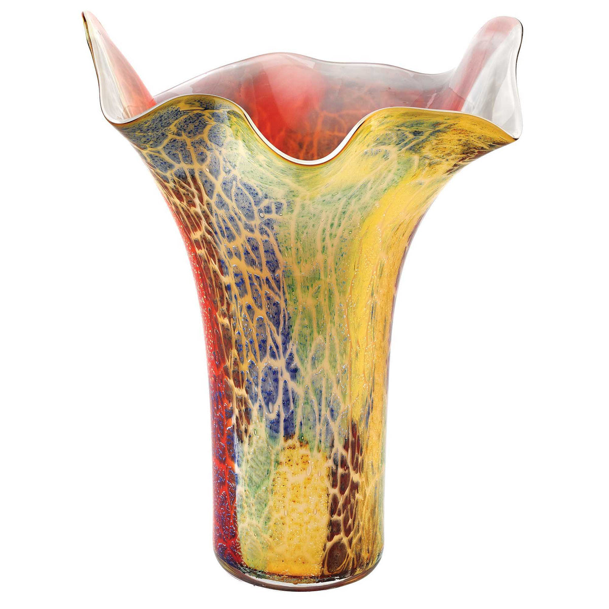 17" Red and Yellow Glass Abstract Novelty Table Vase LuxuryLifeWay Online Store