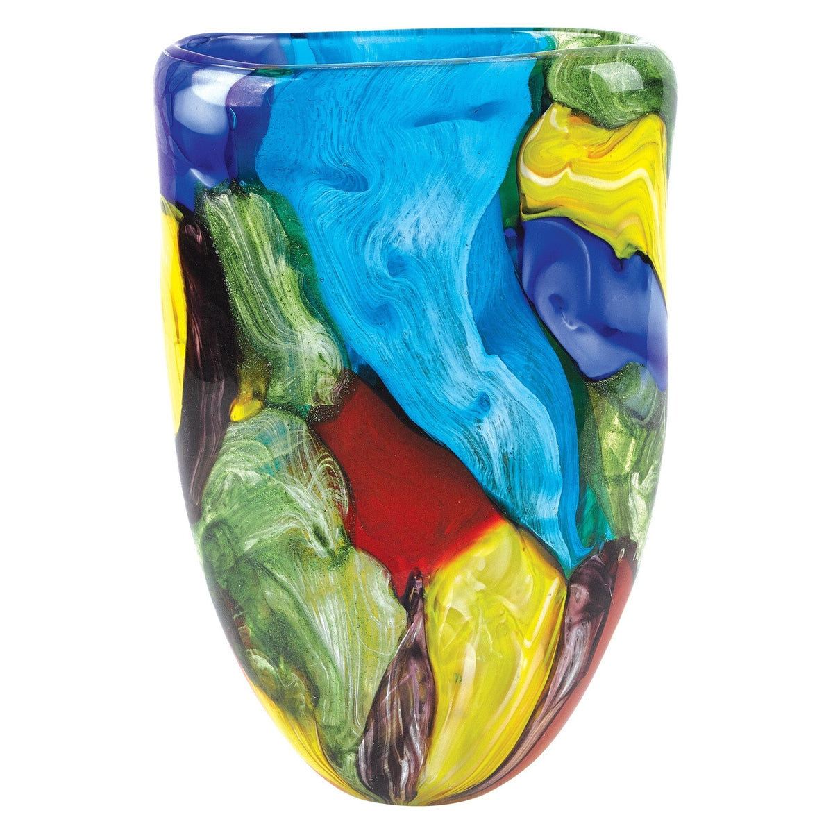11 Multicolor Glass Art Oval Vase LuxuryLifeWay Online Store