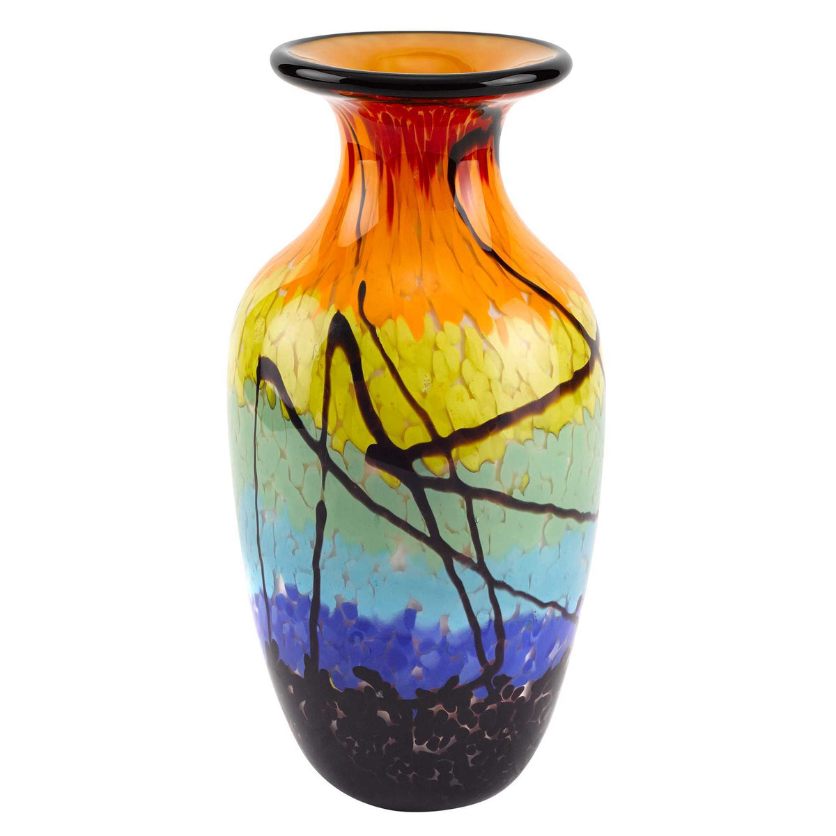 10.5 Mouth Blown Art Glass Urn Shape Decorative Vase LuxuryLifeWay Online Store