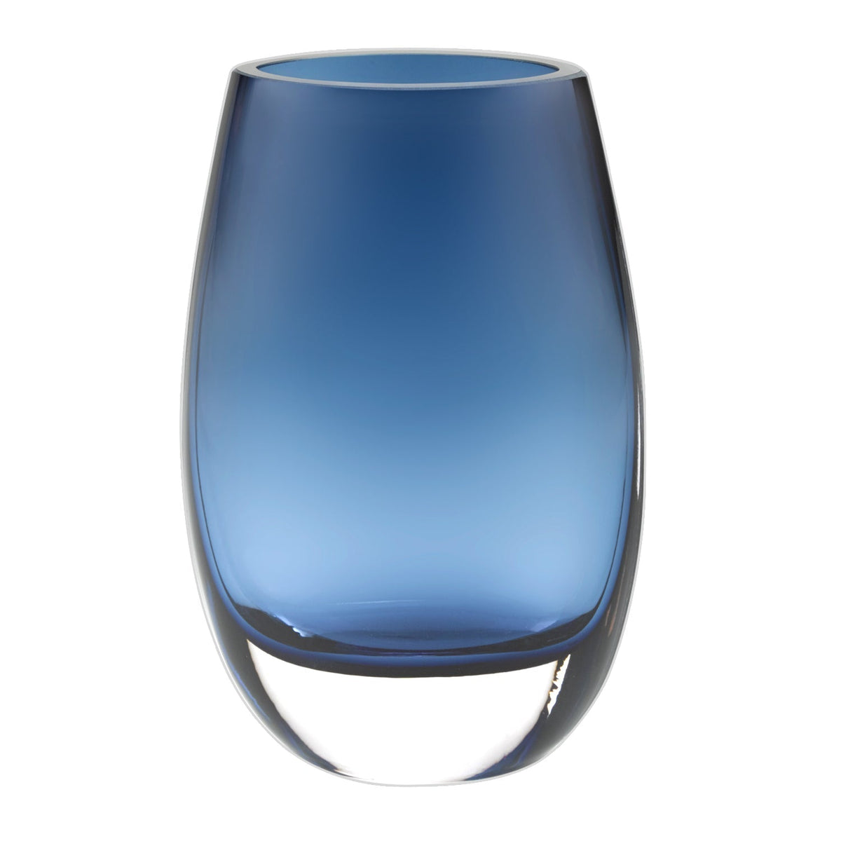 8 Mouth Blown Crystal Oval Thick Midnight Blue Walled Vase LuxuryLifeWay Online Store