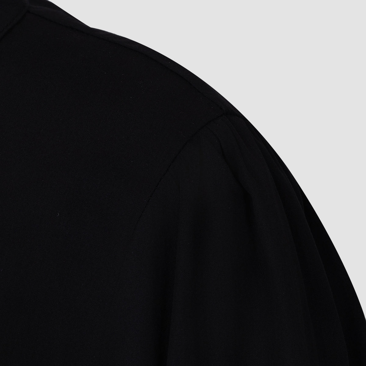 Black Oversized Collar Balloon Sleeve Shirt NorixaFashion.com
