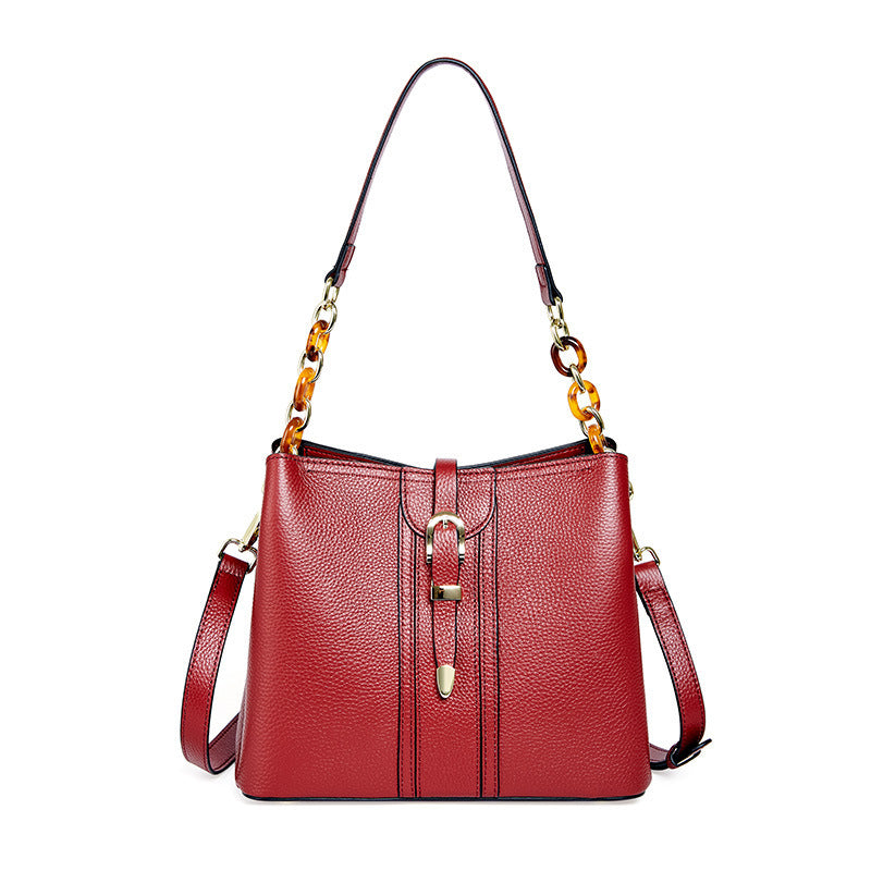 Leather Handbags Large Capacity Bucket Bag LadyShow.Store