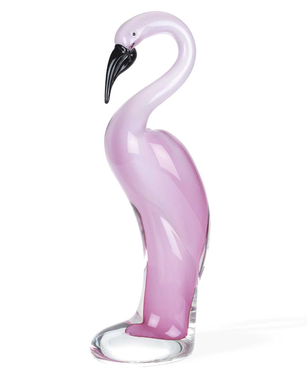15" Pink Murano Glass Flamingo Figurine Tabletop Sculpture LuxuryLifeWay Online Store