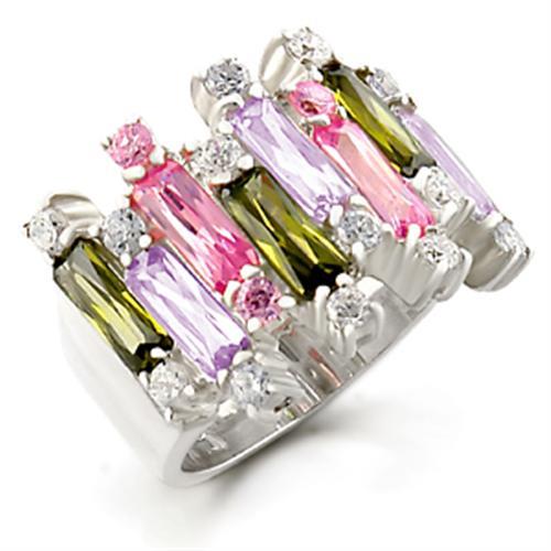Kora Cocktail Ring - 925 Sterling Silver, AAA CZ , Multi Color - 37611 LuxuryLifeWay Online Store