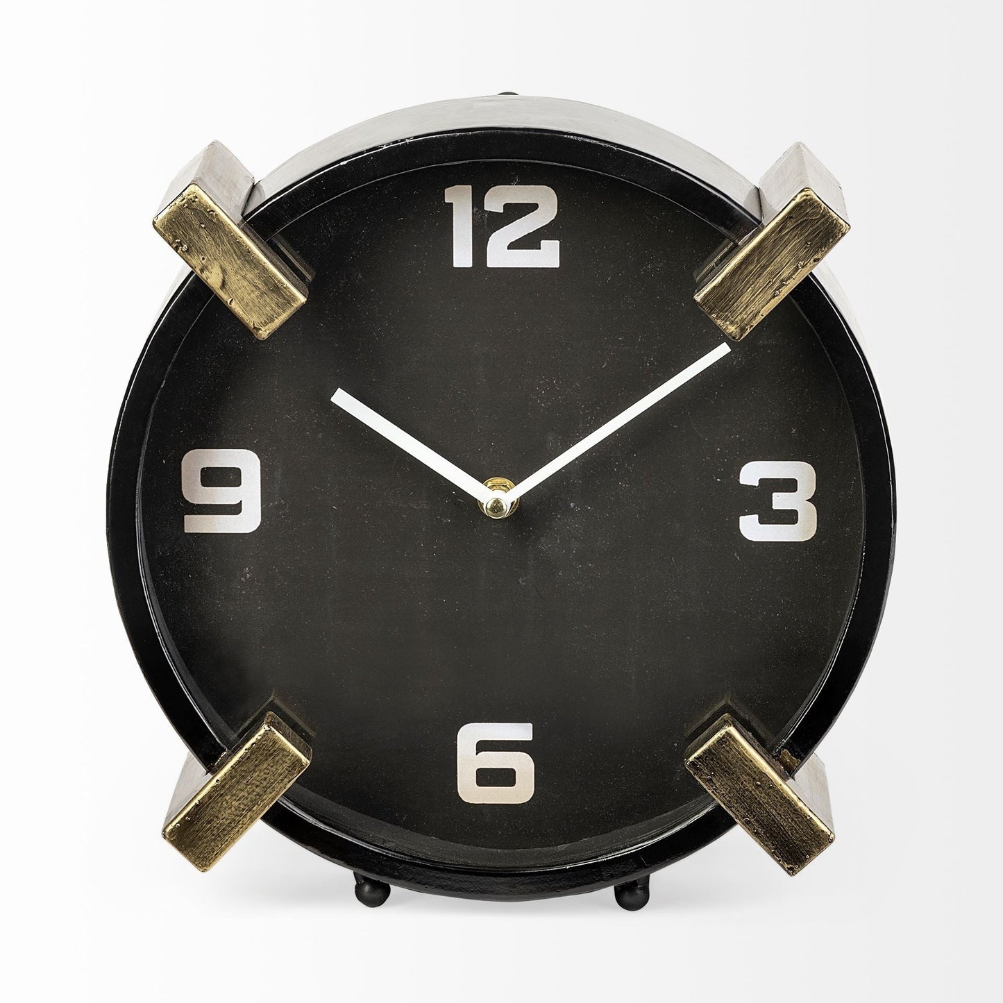 Black Gold Metal Round Desk Table Clock LuxuryLifeWay Online Store