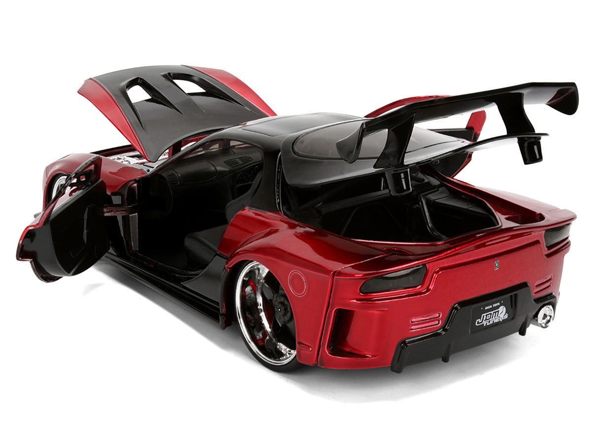 1995 Mazda RX-7 Widebody RHD (Right Hand Drive) "VeilSide" Black and Red Metallic "JDM Tuners" Series 1/24 Diecast Model Car by Jada LuxuryLifeWay Online Store