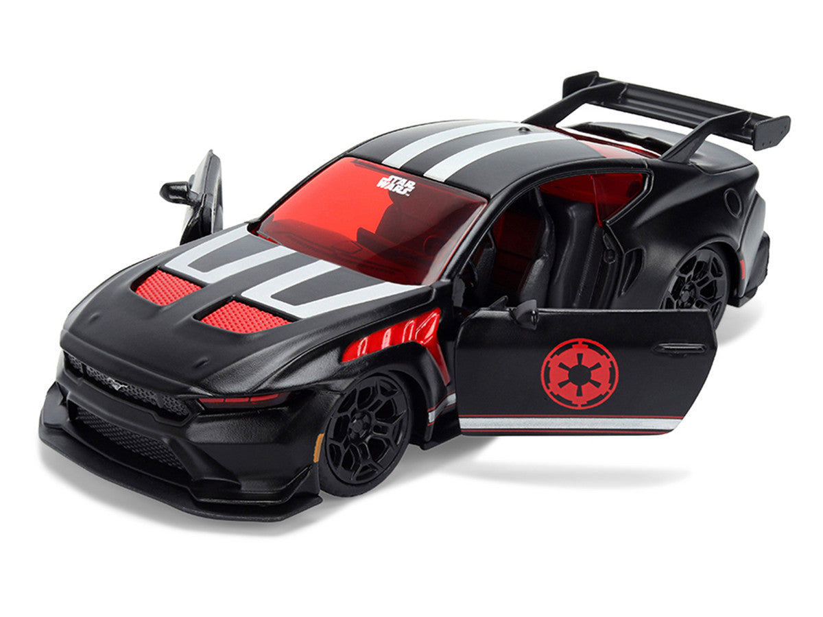 2025 Ford Mustang GTD "Darth Vader" Matt Black with Silver Stripes and Graphics "Star Wars" "Hollywood Rides" Series 1/32 Diecast Car Model by Jada LuxuryLifeWay Online Store