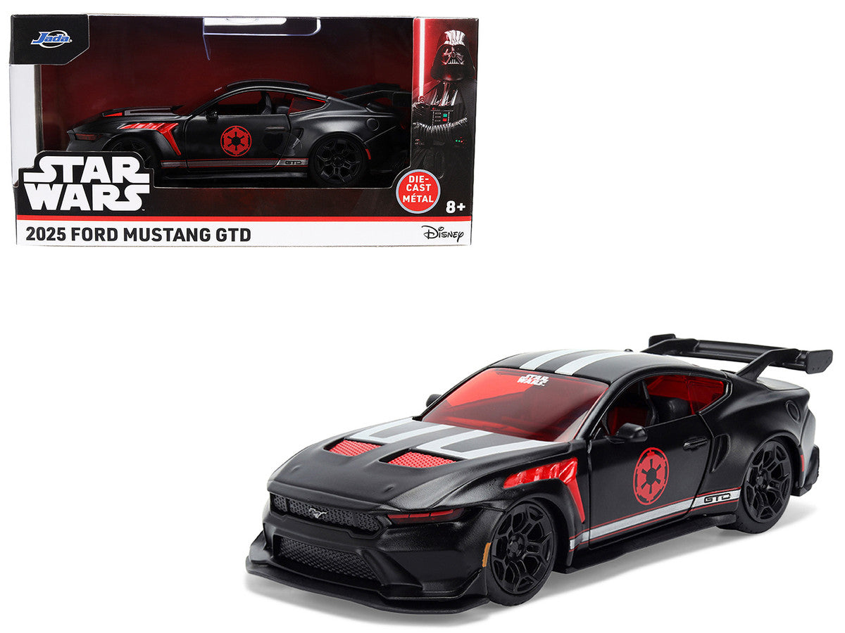 2025 Ford Mustang GTD "Darth Vader" Matt Black with Silver Stripes and Graphics "Star Wars" "Hollywood Rides" Series 1/32 Diecast Car Model by Jada LuxuryLifeWay Online Store