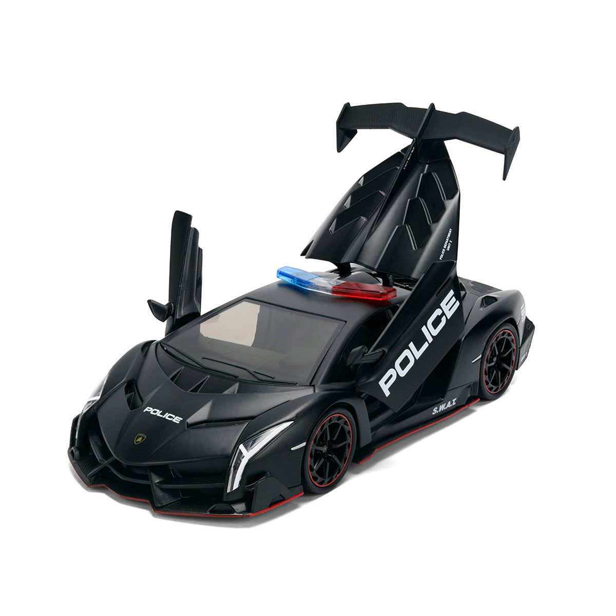 Lamborghini Veneno "Police" Matt Black "Hyper-Spec" Series 1/24 Diecast Model Car by Jada LuxuryLifeWay Online Store