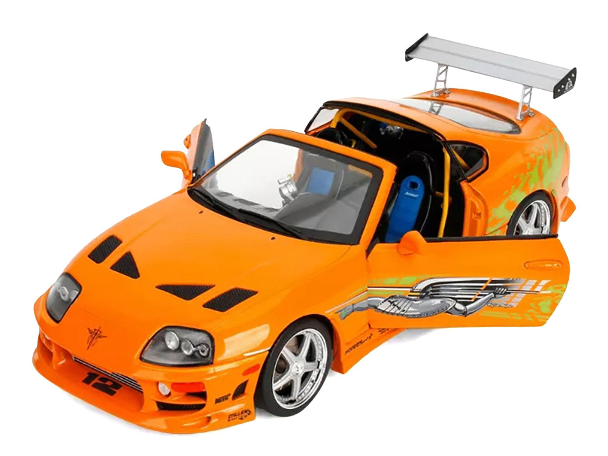 1993 Toyota Supra Orange with Graphics "The Fast and the Furious" (2001) Movie "25 Years of Fast & Furious" Series 1/18 Diecast Model Car by Jada LuxuryLifeWay Online Store