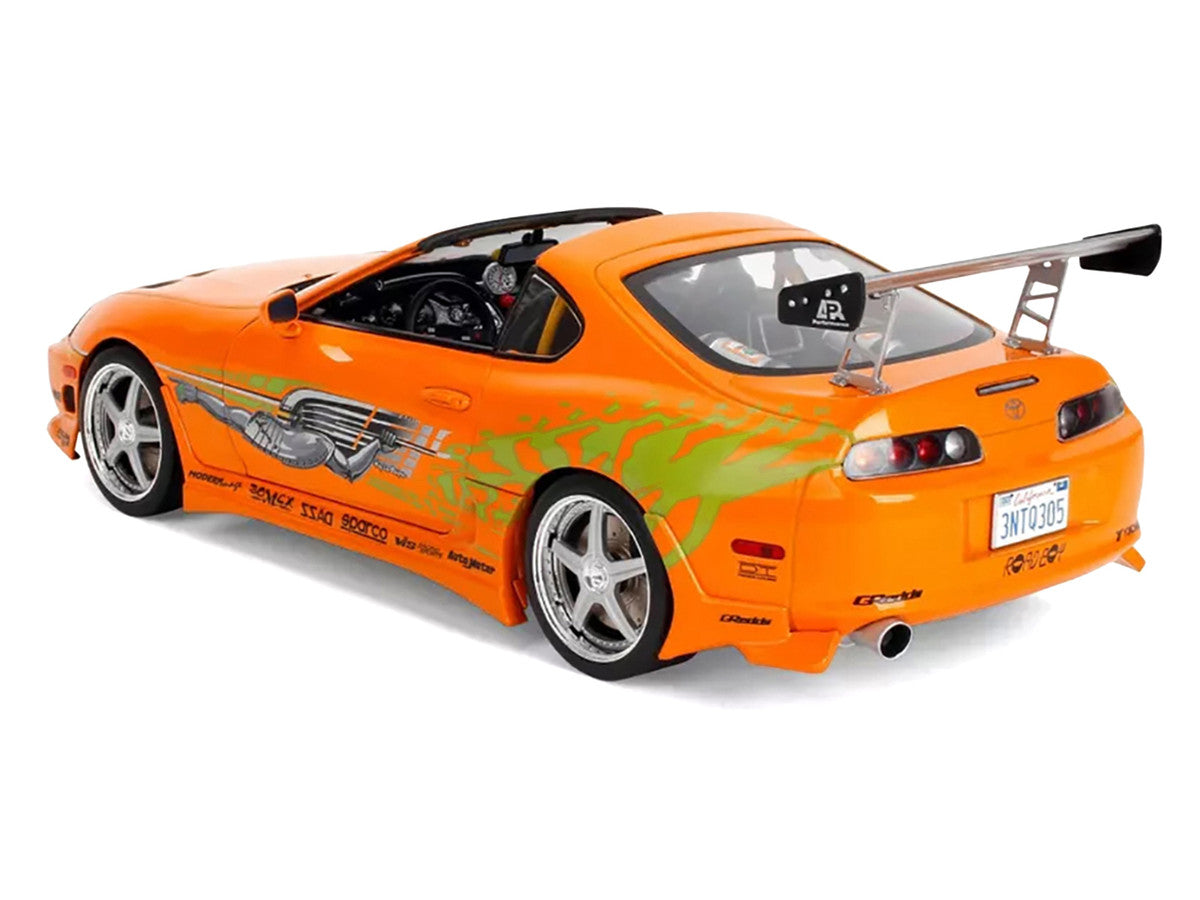 1993 Toyota Supra Orange with Graphics "The Fast and the Furious" (2001) Movie "25 Years of Fast & Furious" Series 1/18 Diecast Model Car by Jada LuxuryLifeWay Online Store