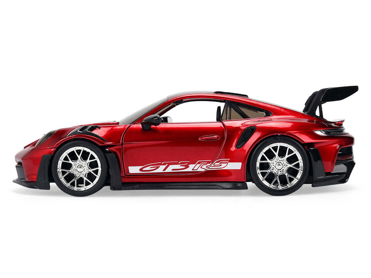 Porsche 911 (992) GT3 RS Red Chrome with Carbon Top and Hood Stripes "Hyper-Spec" Series 1/24 Diecast Model Car by Jada LuxuryLifeWay Online Store