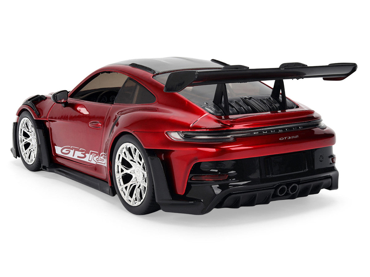 Porsche 911 (992) GT3 RS Red Chrome with Carbon Top and Hood Stripes "Hyper-Spec" Series 1/24 Diecast Model Car by Jada LuxuryLifeWay Online Store