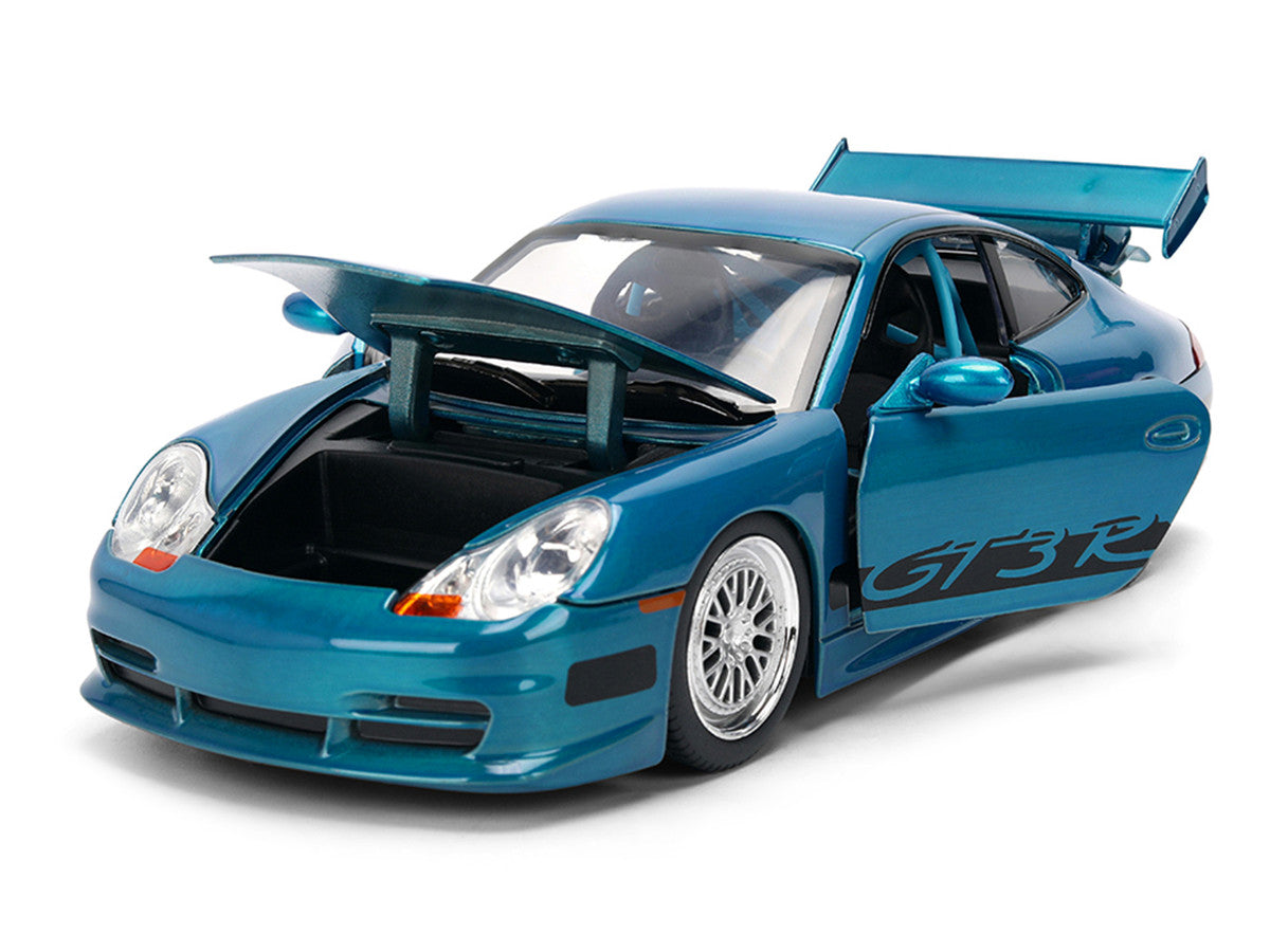 Porsche 911 GT3 RS (996) Blue Color Brush Finish "Fast Five" (2011) Movie "25 Years of Fast & Furious" Series 1/24 Diecast Model Car by Jada LuxuryLifeWay Online Store