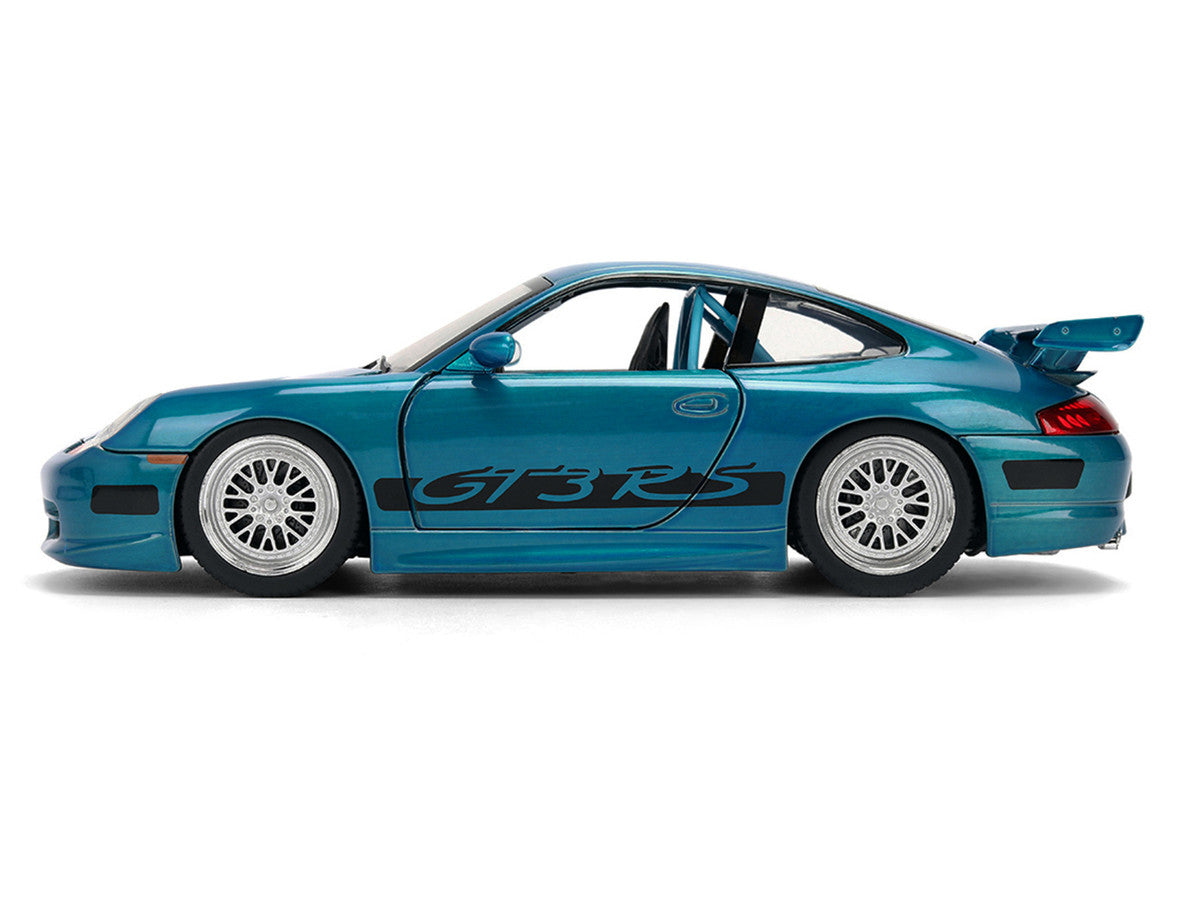Porsche 911 GT3 RS (996) Blue Color Brush Finish "Fast Five" (2011) Movie "25 Years of Fast & Furious" Series 1/24 Diecast Model Car by Jada LuxuryLifeWay Online Store