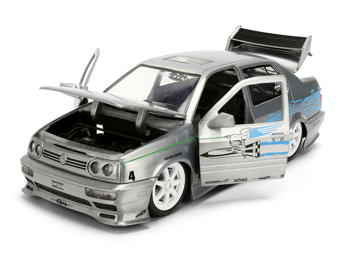 Volkswagen Jetta Raw Metal Color Brush Finish "The Fast and the Furious" (2001) Movie "25 Years of Fast & Furious" Series 1/24 Diecast Model Car by Jada LuxuryLifeWay Online Store