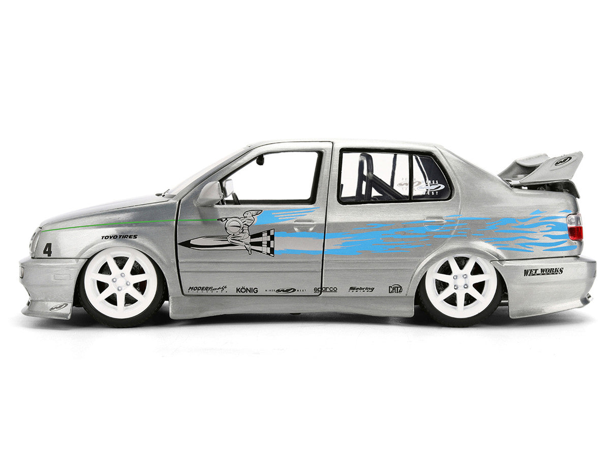 Volkswagen Jetta Raw Metal Color Brush Finish "The Fast and the Furious" (2001) Movie "25 Years of Fast & Furious" Series 1/24 Diecast Model Car by Jada LuxuryLifeWay Online Store