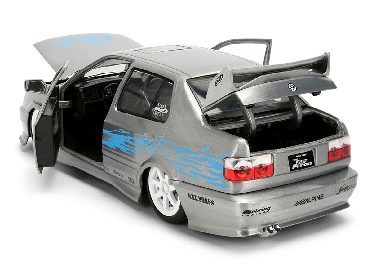 Volkswagen Jetta Raw Metal Color Brush Finish "The Fast and the Furious" (2001) Movie "25 Years of Fast & Furious" Series 1/24 Diecast Model Car by Jada LuxuryLifeWay Online Store