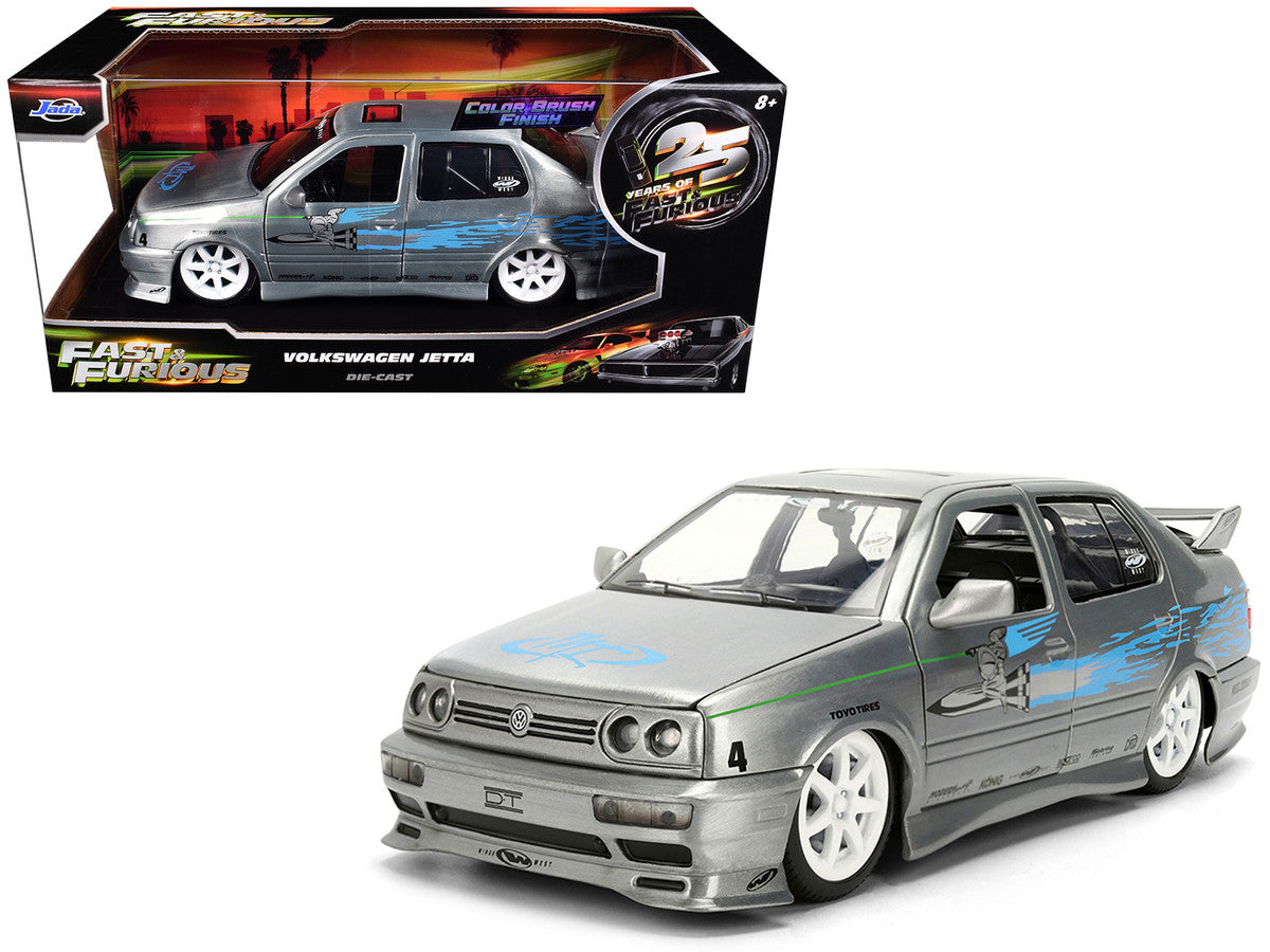 Volkswagen Jetta Raw Metal Color Brush Finish "The Fast and the Furious" (2001) Movie "25 Years of Fast & Furious" Series 1/24 Diecast Model Car by Jada LuxuryLifeWay Online Store