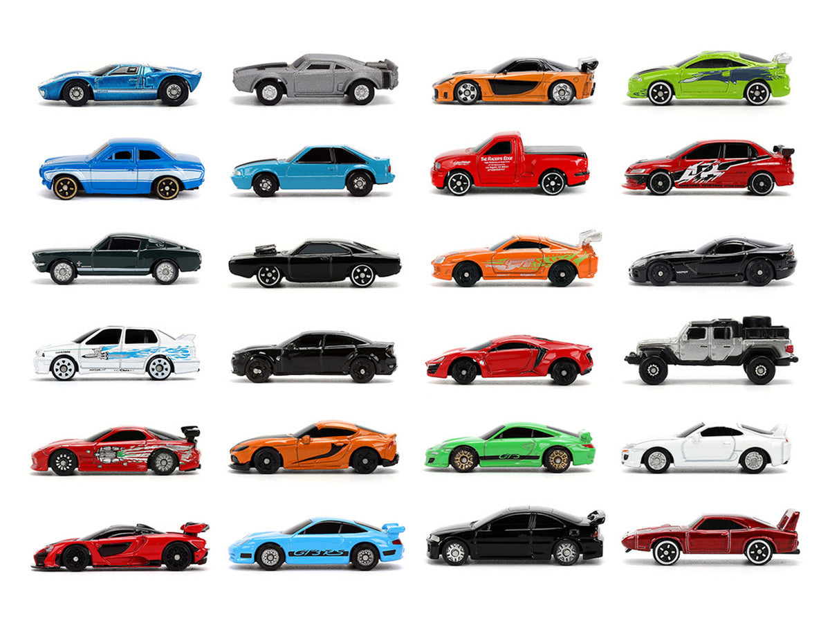 25 Years of Fast & Furious Advent Calendar Set of 24 Nano Cars "Nano Hollywood Rides" Series Diecast Model Cars by Jada LuxuryLifeWay Online Store