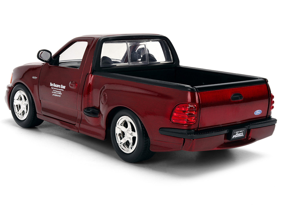 Ford F-150 SVT Lightning Pickup Truck Red Color Brush Finish "The Fast and the Furious" (2001) Movie "25 Years of Fast & Furious" Series 1/24 Diecast Model Car by Jada LuxuryLifeWay Online Store
