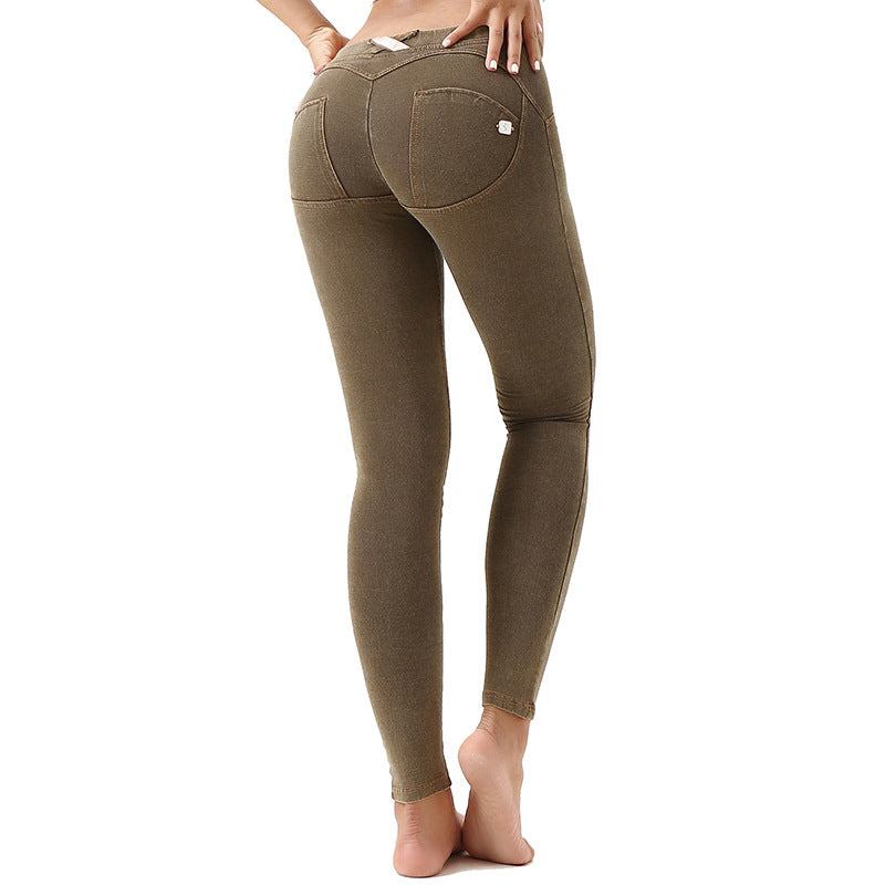 Denim Peach Hips Casual Sweatpants Pi-Mart